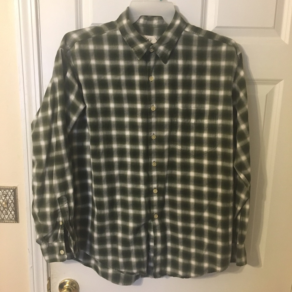 J. Crew Green/White Plaid Button Up Shirt