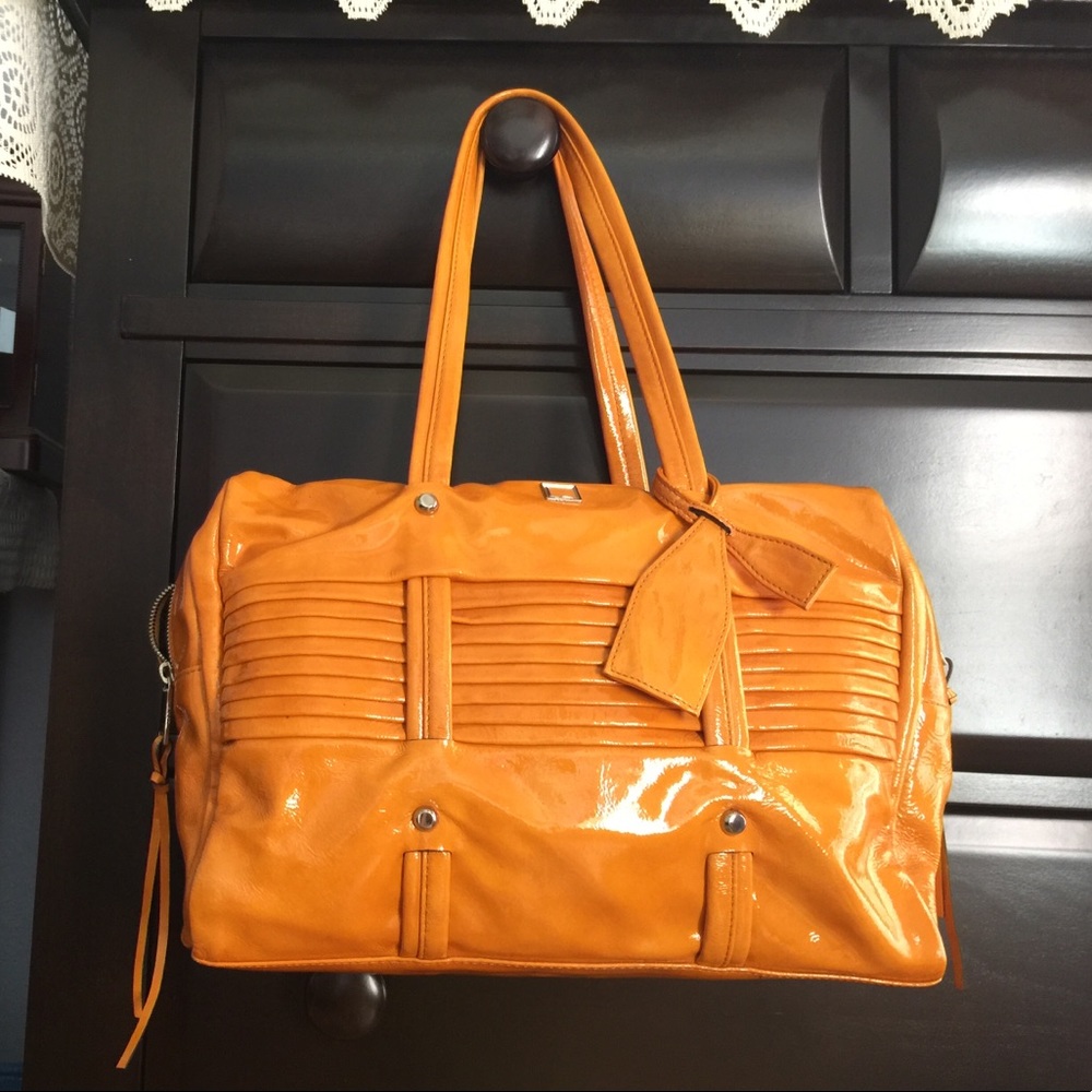 Patent leather handbag