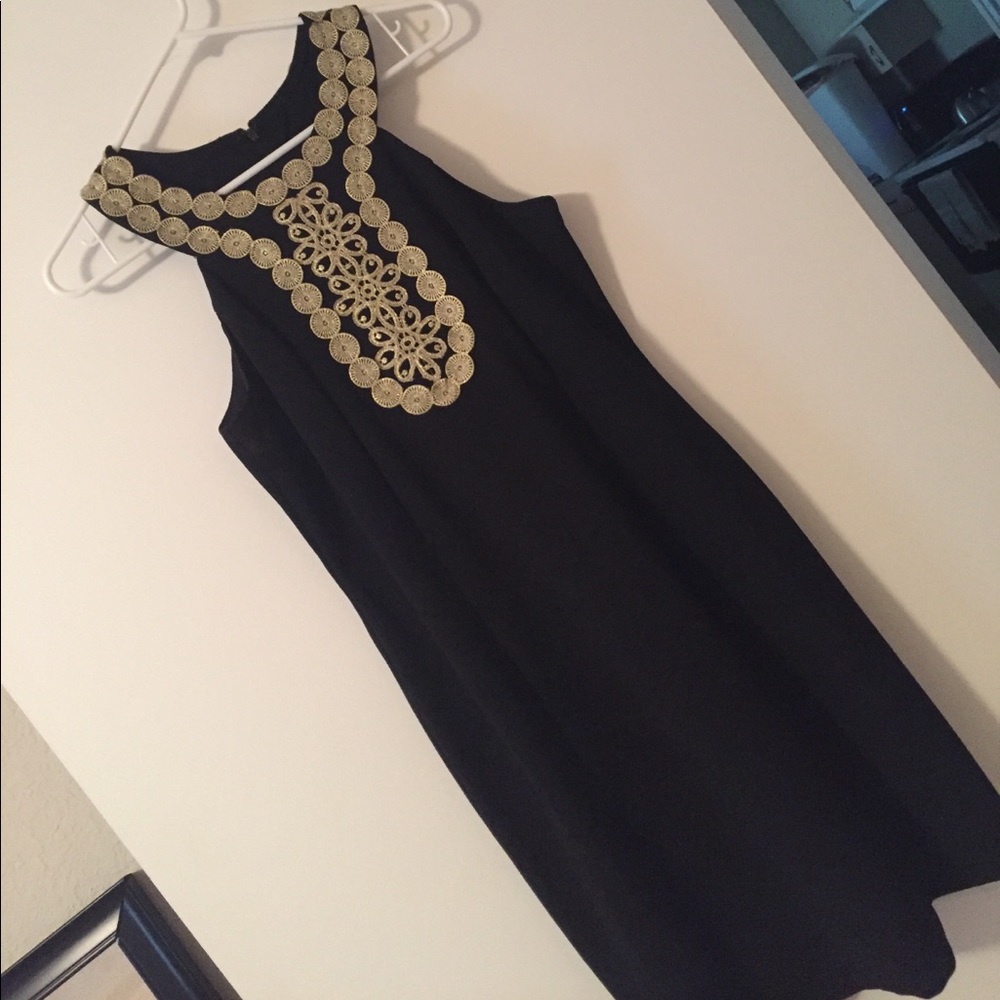 Black and gold dress