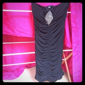 Mini strapless black dress