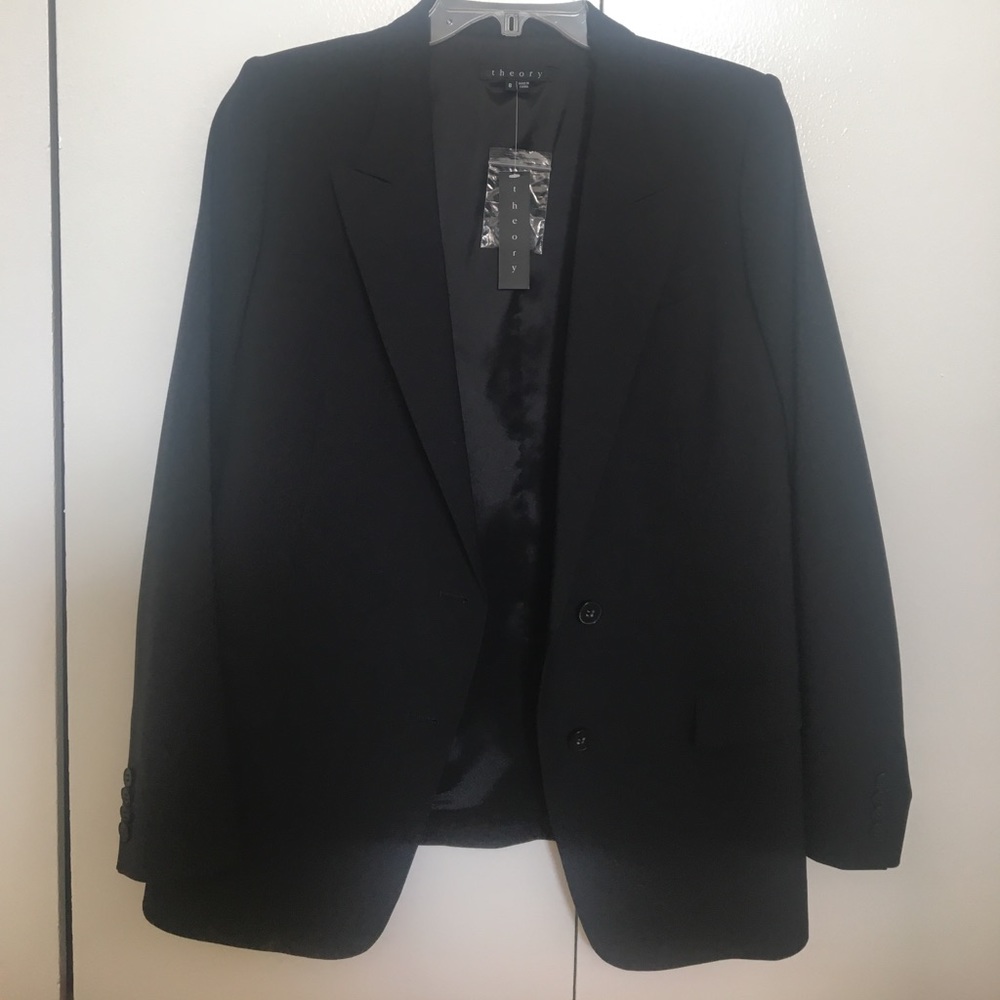 Theory Women's Black Blazer - Size 8