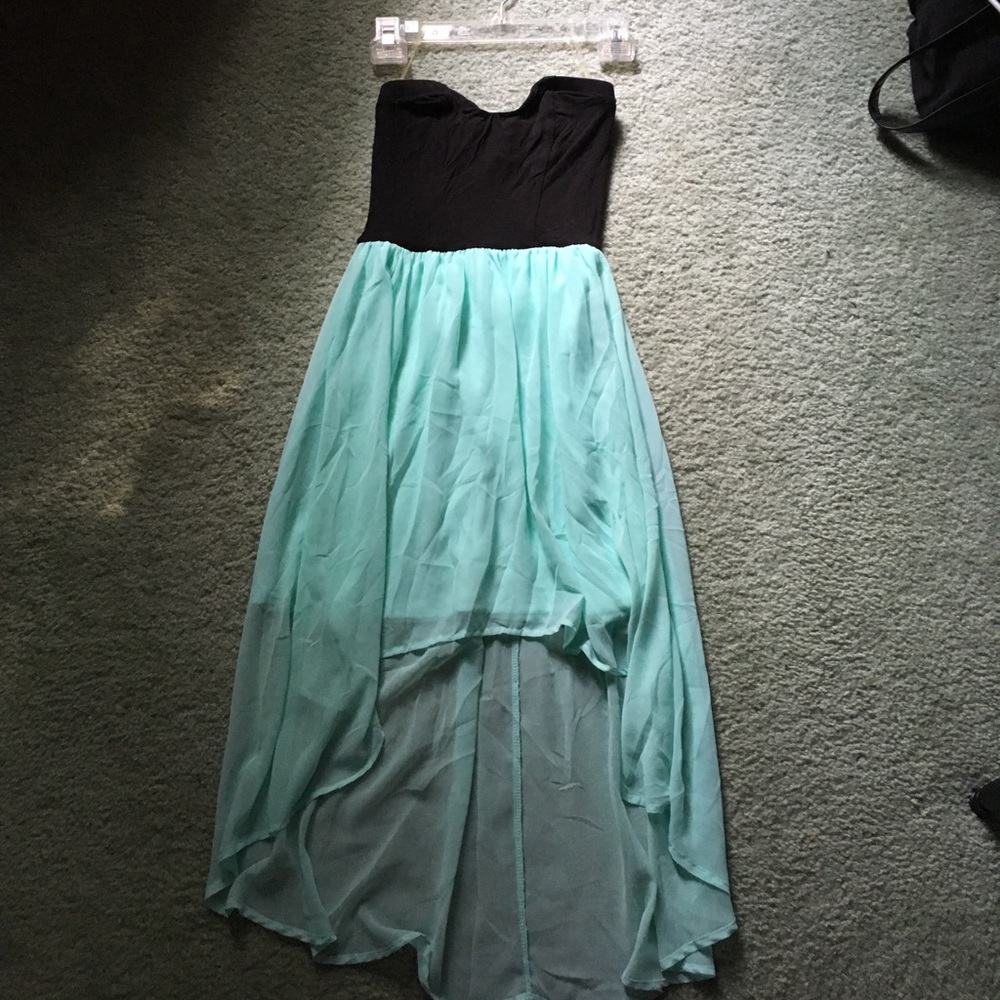 Strapless high-low dress