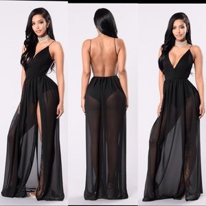 Black maxi dress w bodysuit