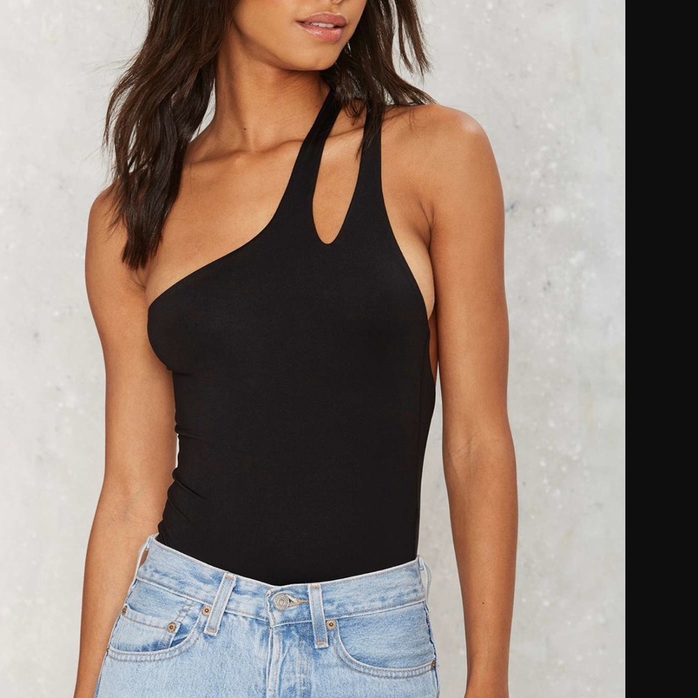 On The Double One Shoulder Bodysuit - Olive