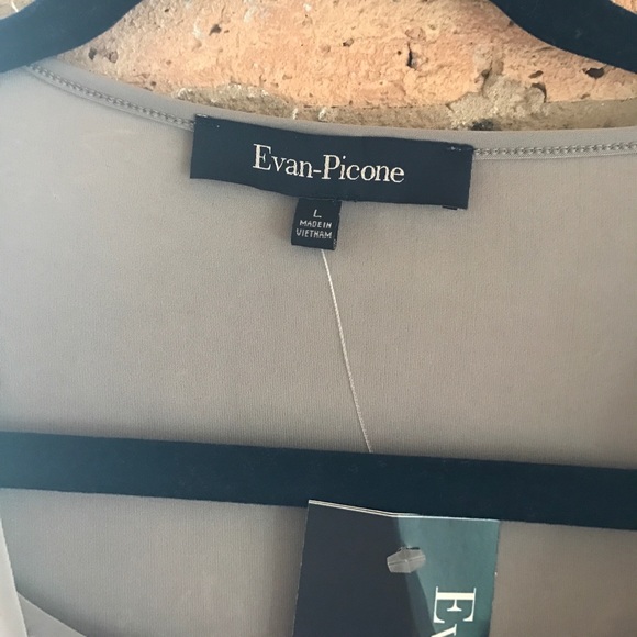 Evan-Picone Silver Gray Illusion Scoop Neck - Picture 2 of 4