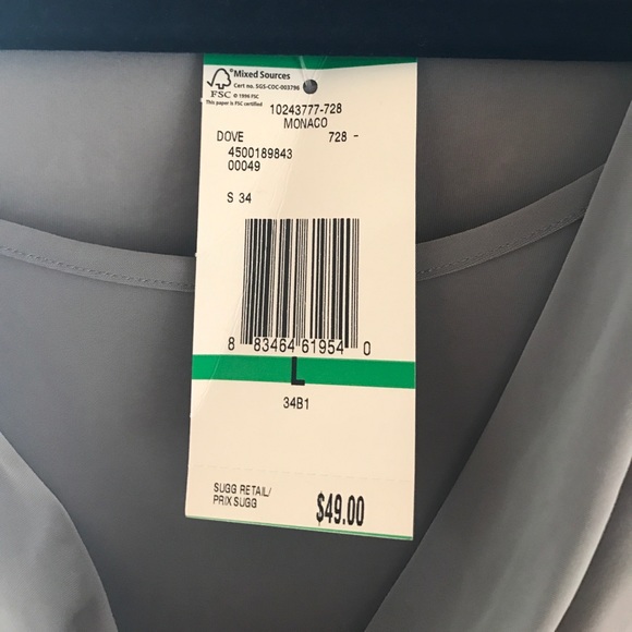 Evan-Picone Silver Gray Illusion Scoop Neck - Picture 3 of 4