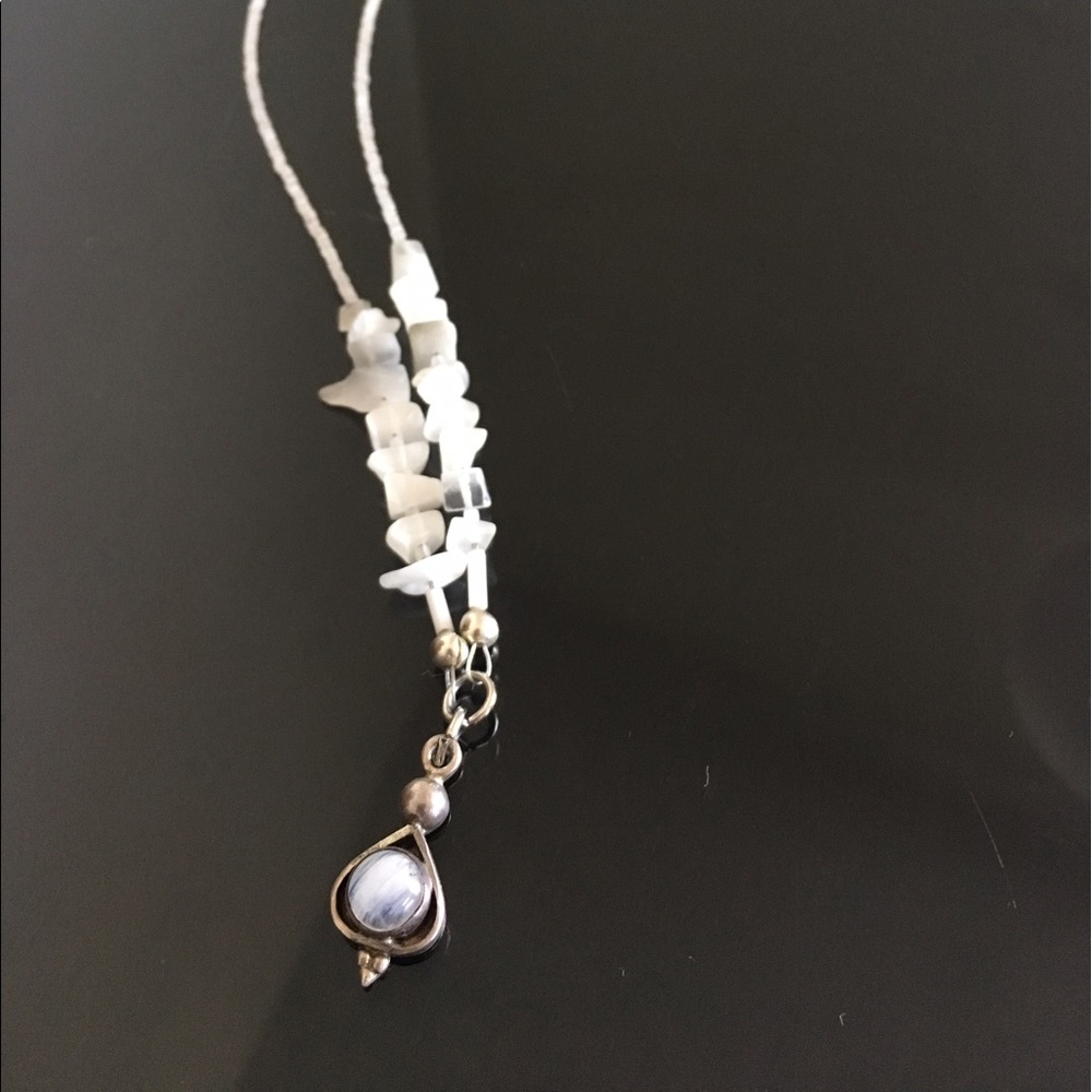Simple quartz/selenite/moonstone necklace