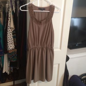 Olive-Brown Embellished Dress size M!