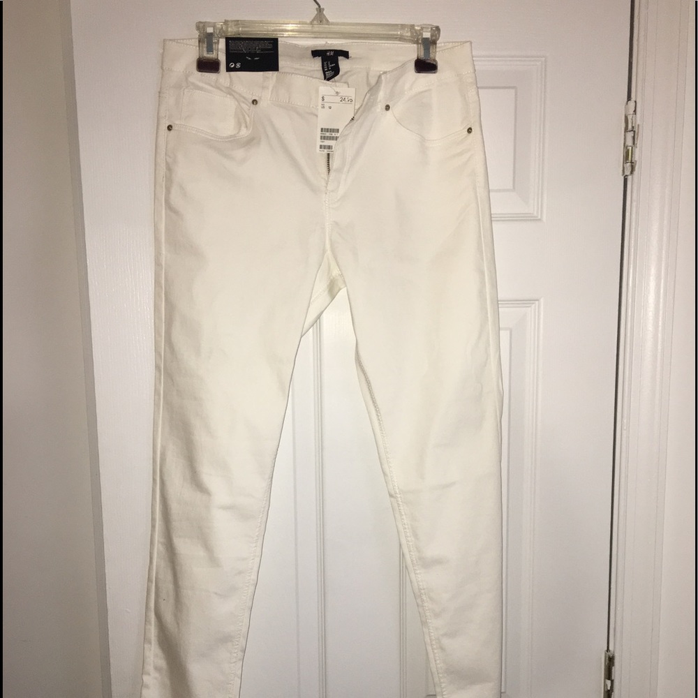 White H&M skinny super stretch jeans NWT