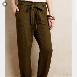 Anthropology Belted paperbag trousers