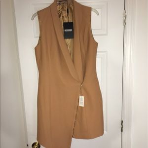 Camel Tuxedo Style dress NWT
