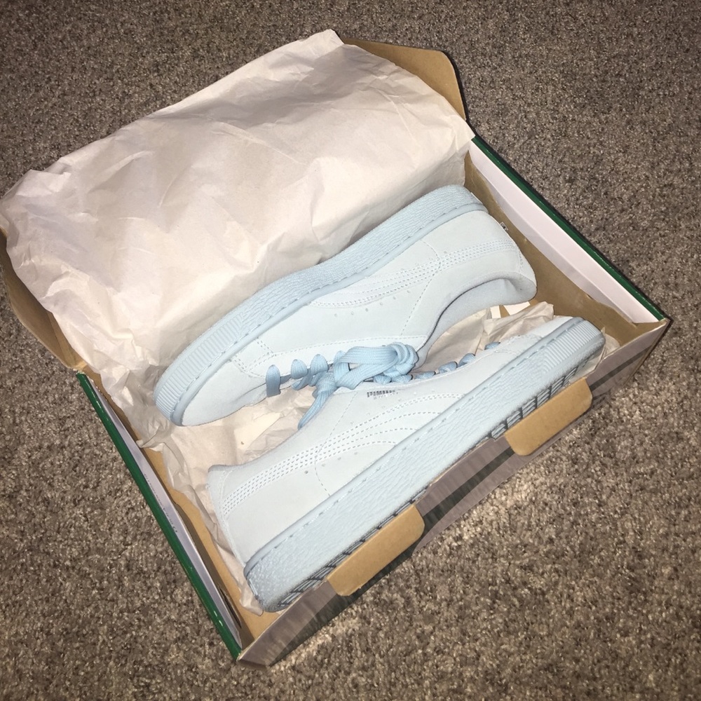 Baby Blue Suede Pumas