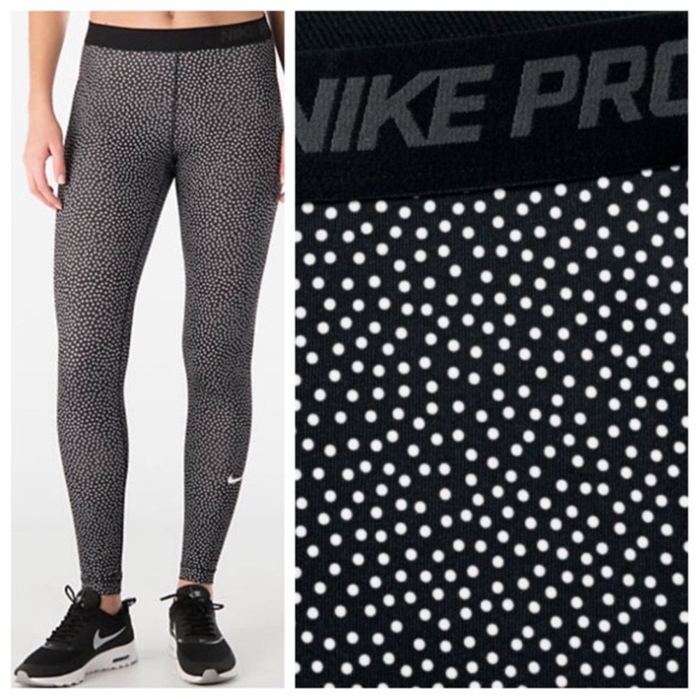 Polka dot Nike pro running leggings