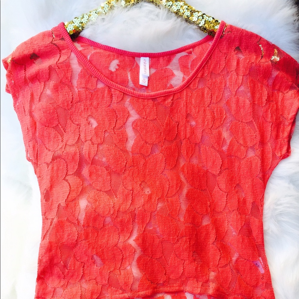Xhilaration Pink Lace Top