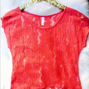 Xhilaration Pink Lace Top