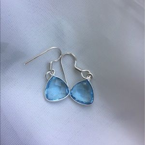 Faceted blue topaz earrings