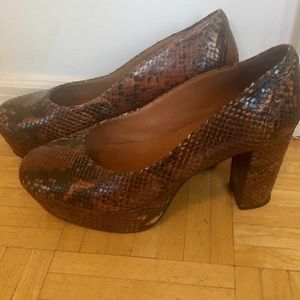 & Other Stories Platform Snakeskin Heels