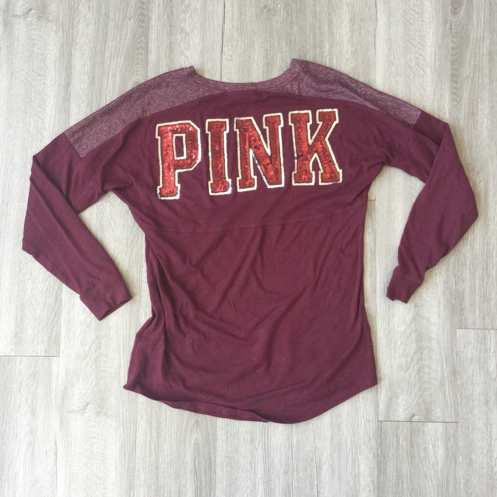 VS PINK Maroon Sprit Tee