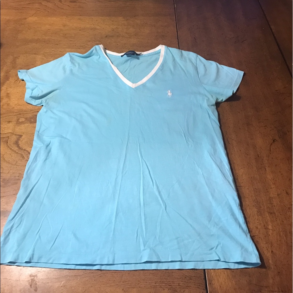 Light Blue Ralph Lauren V-Neck Shirt