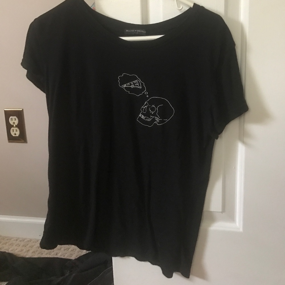 Brandy Melville black skull pizza top
