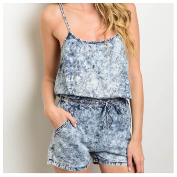 π΅HPπ΅Denim Romper - Picture 5 of 6