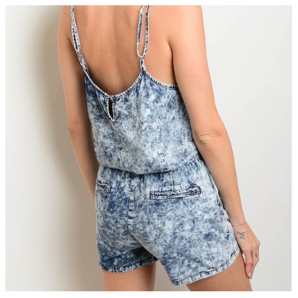 π΅HPπ΅Denim Romper - Picture 6 of 6