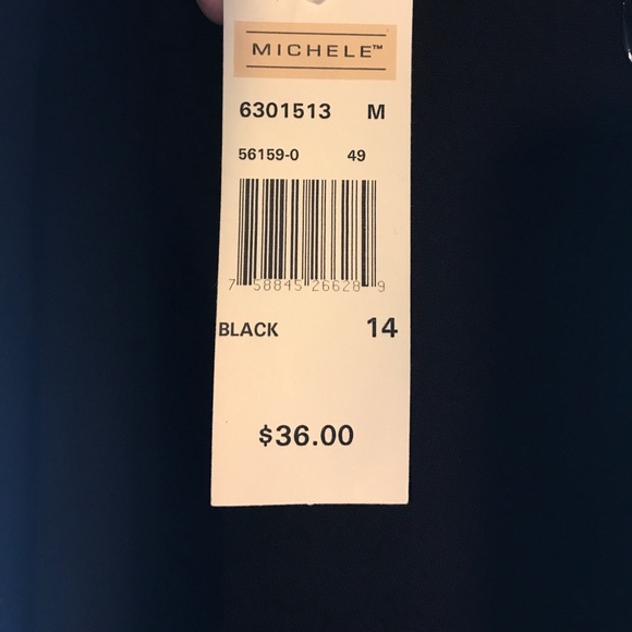 Michele Black Left Split Skirt with Belt Hoops - Picture 3 of 3