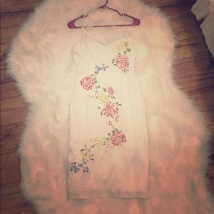 Betsy Johnson white silk floral printed dress