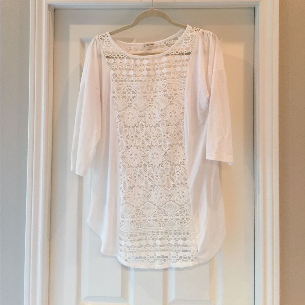 Lily White Crochet top sz L