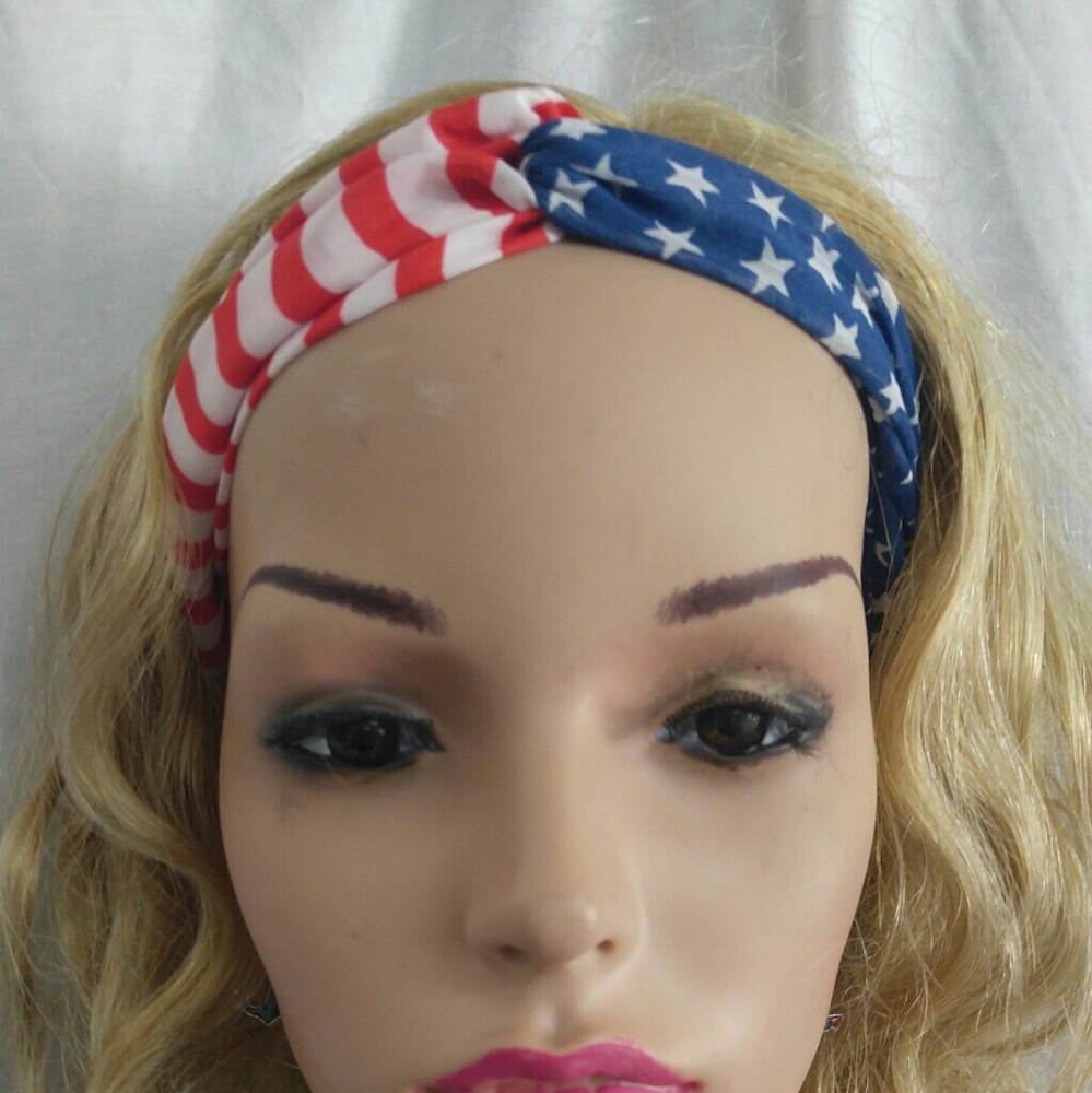 Red white blue 4th of july patriotic headband
