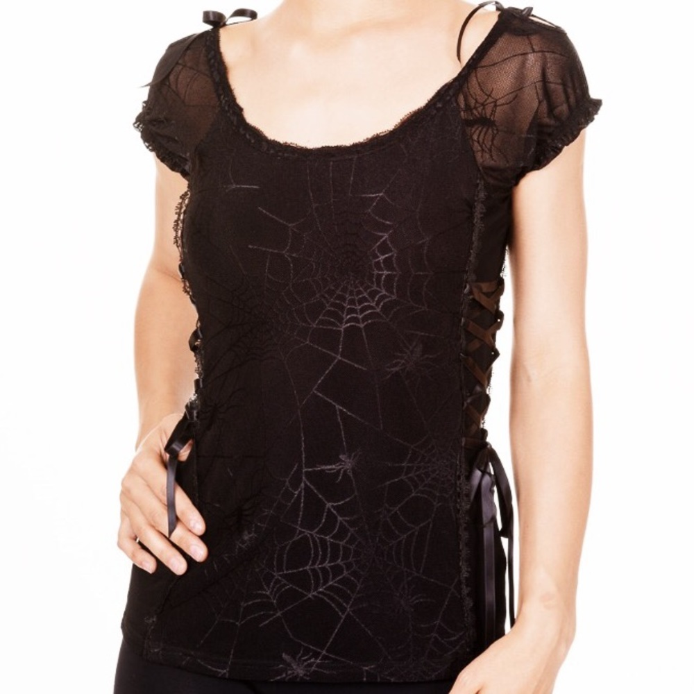 GWEN  gothic spider web top