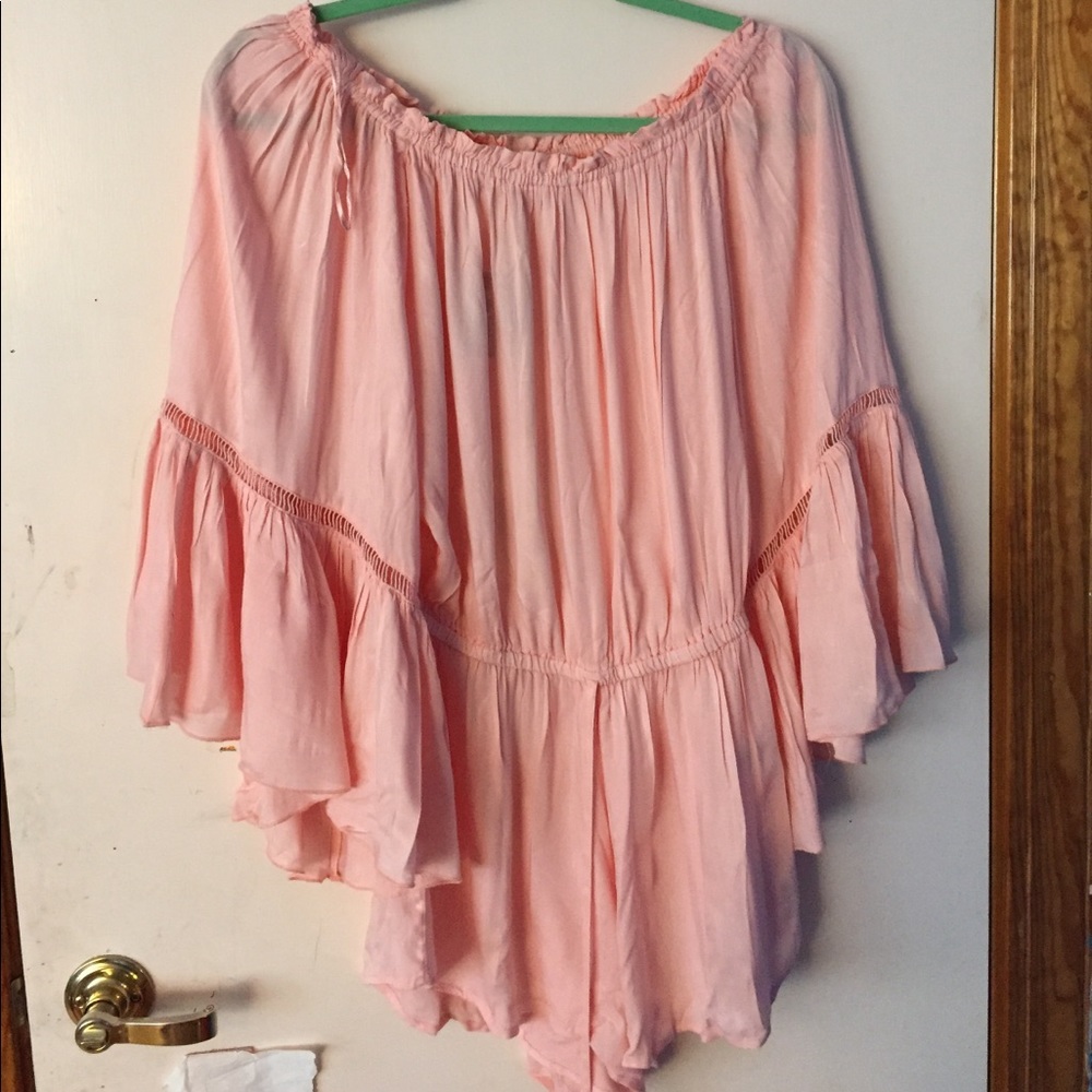 Pink Off rhe Shoulder Romper