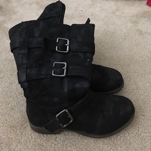 Black suede boots