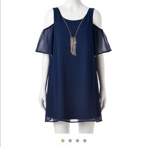 Off shoulder blue dress