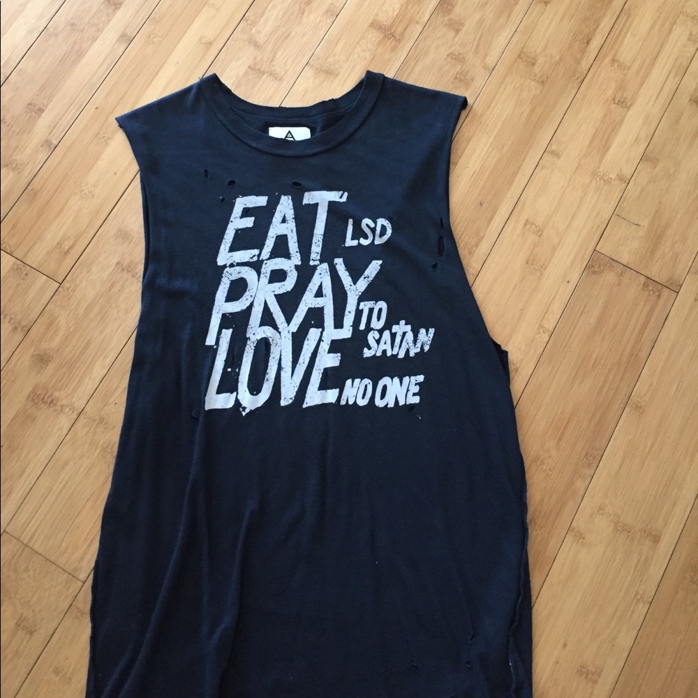 Eat pray love unit muscle t shirt