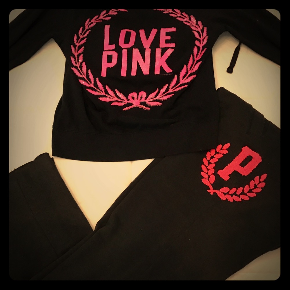 🎀PINK Victoria's Secret Sequin Boyfriend Set🎀