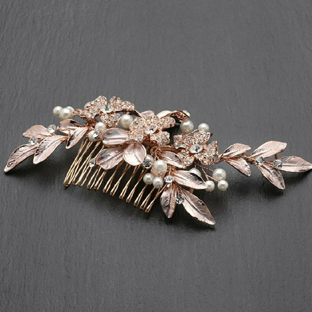 Rose gold plated Bridal Comb