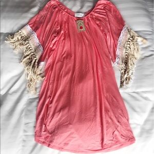 Fringe peach dress. Super cute!!!! 💗💗