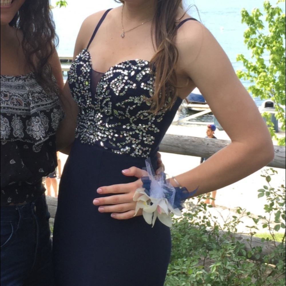 Navy blue prom dress