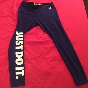 Blue Nike Just Do It leggings