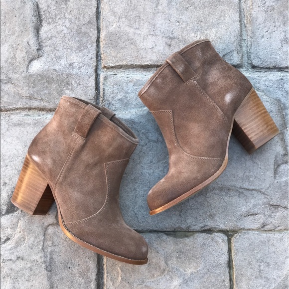Splendid 100% Suede Dark Tan Ankle Bootie - Picture 7 of 8