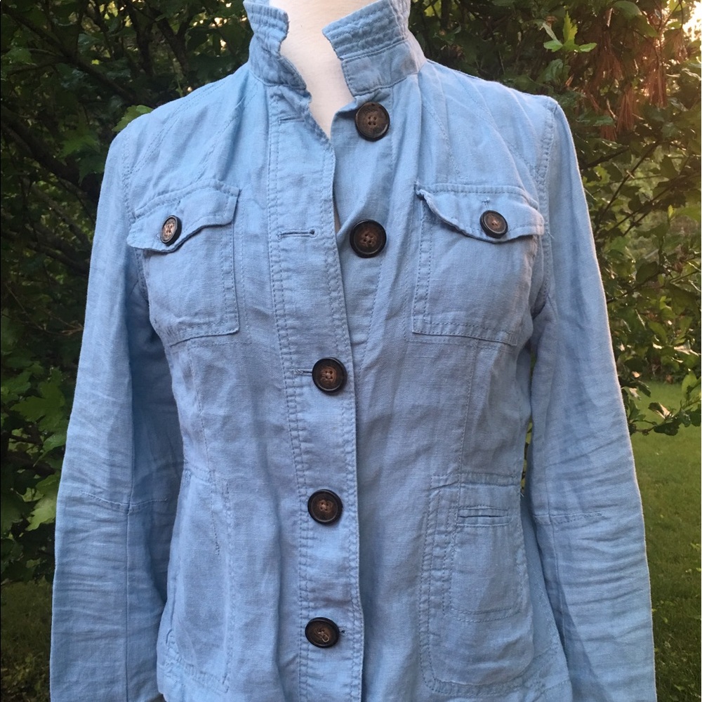 Relativity Linen, Button Down Pockets Long Sleeve - image 1