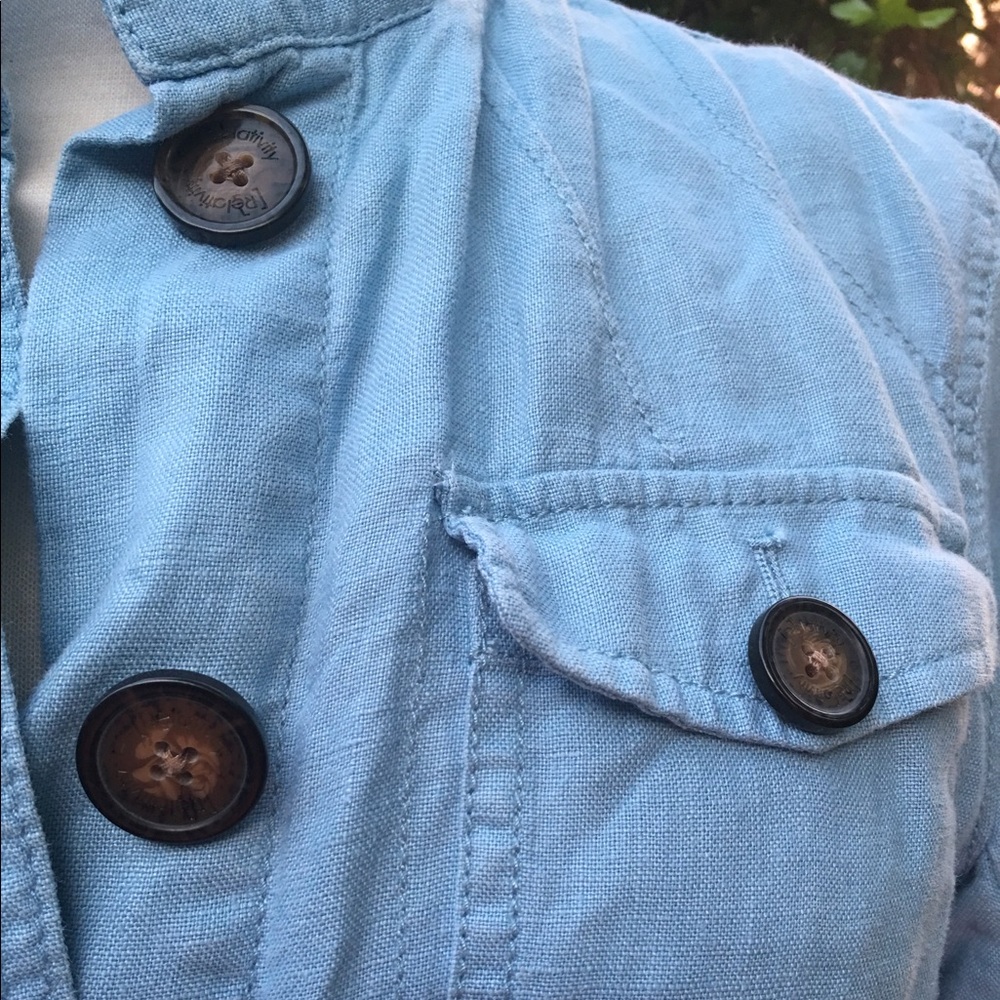 Relativity Linen, Button Down Pockets Long Sleeve - image 2