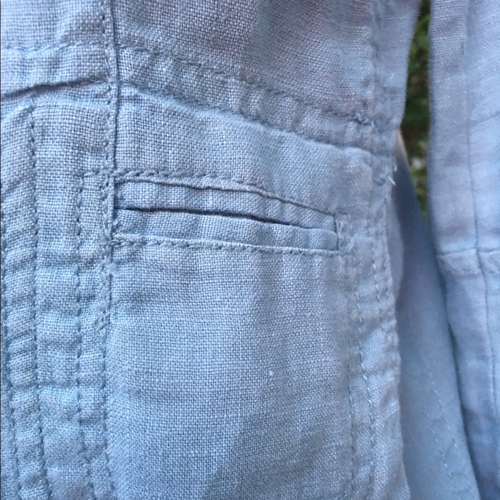 Relativity Linen, Button Down Pockets Long Sleeve - image 5