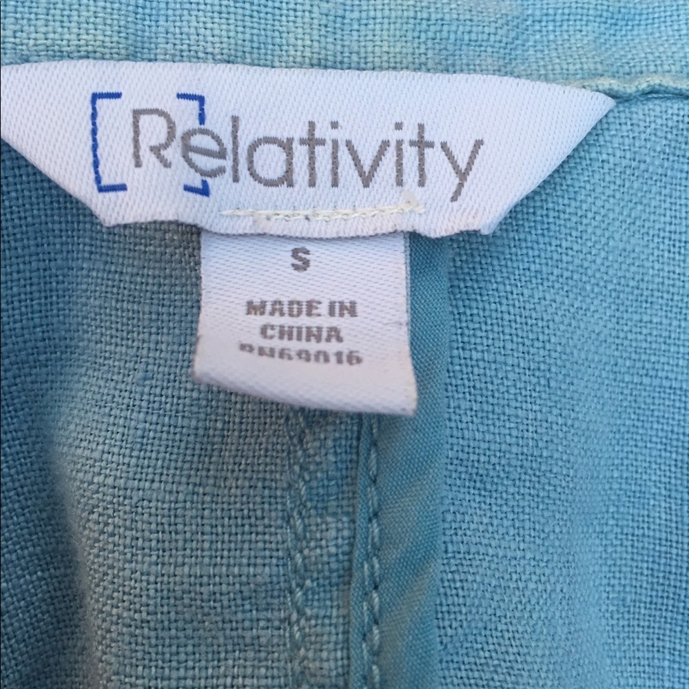 Relativity Linen, Button Down Pockets Long Sleeve - image 6