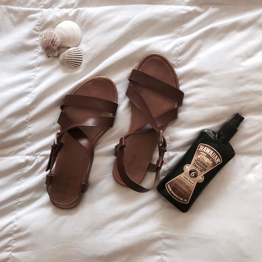 Brown leather sandals