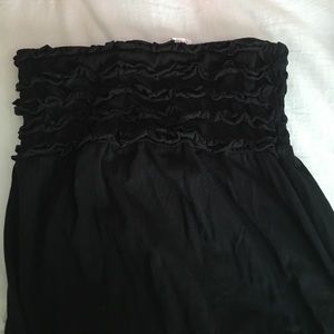 Strapless ruffled cover up