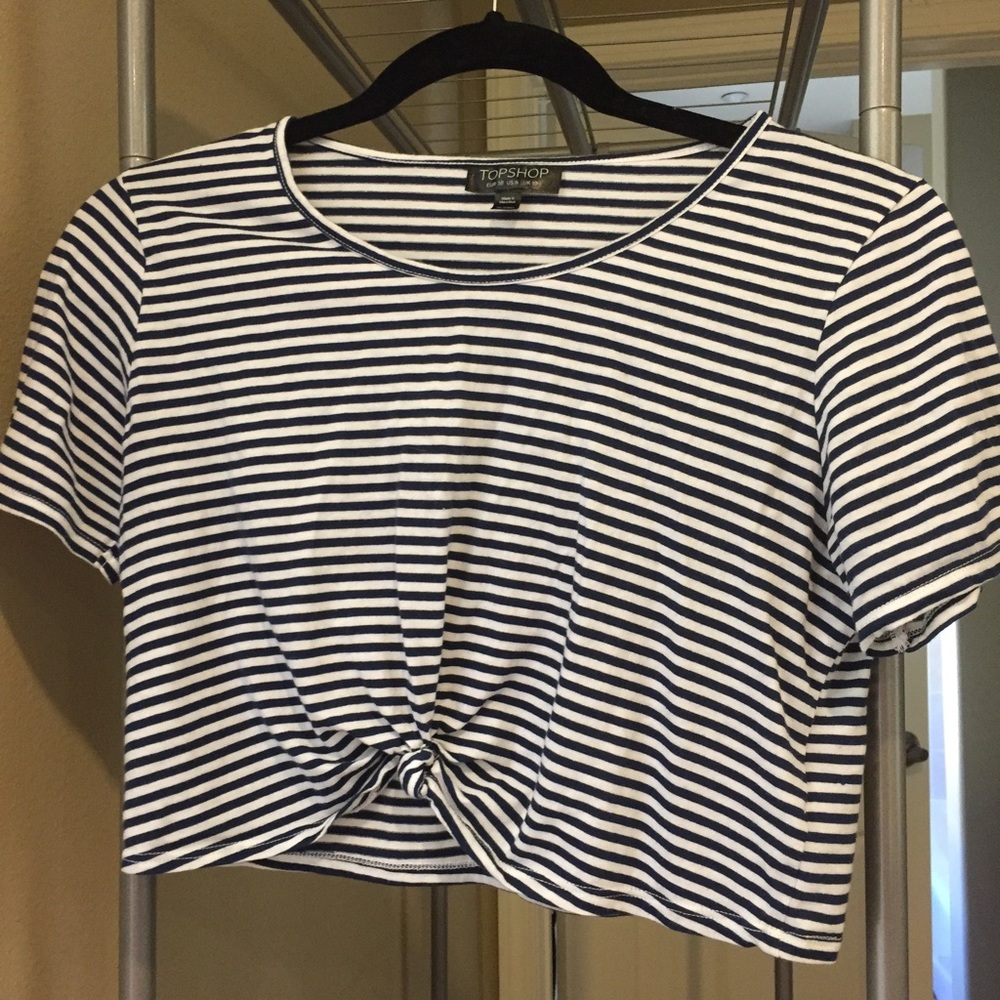 Top Shop Striped Crop Shirt
