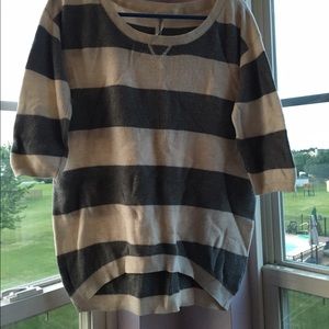 Gray and white striped sweater