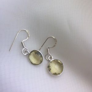 Faceted lemon topaz earrings